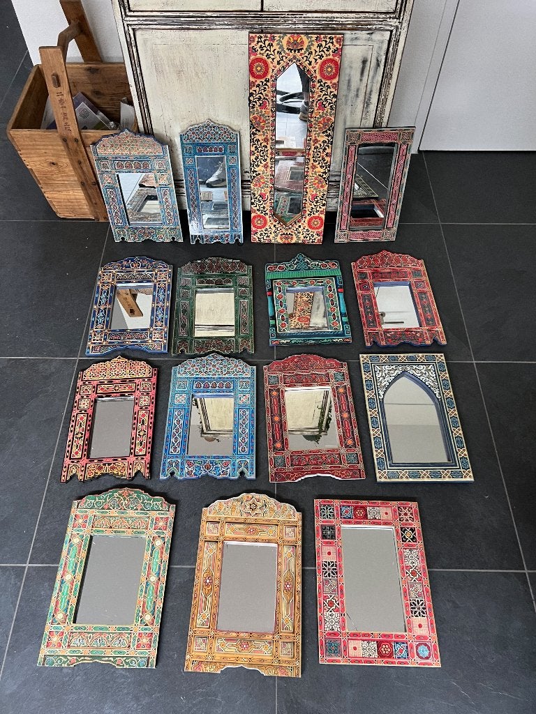 Oosterse spiegel print op hout Arabisch marokkaans, Nieuw, Ophalen of Verzenden, https://verburgtvintage.nl/#contact, Schipluidenlaan 20 5035KJ Tilburg