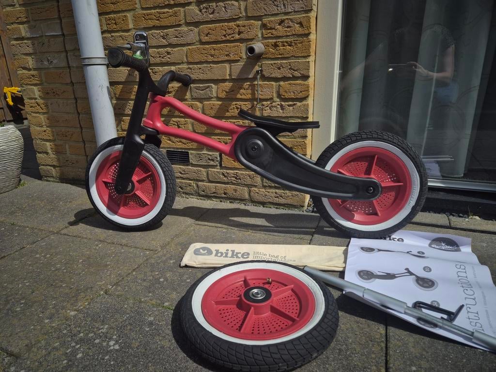 Wishbone Bike 3-in-1 loopfiets - Rood/Zwart, Ophalen of Verzenden, Minder dan 16 inch