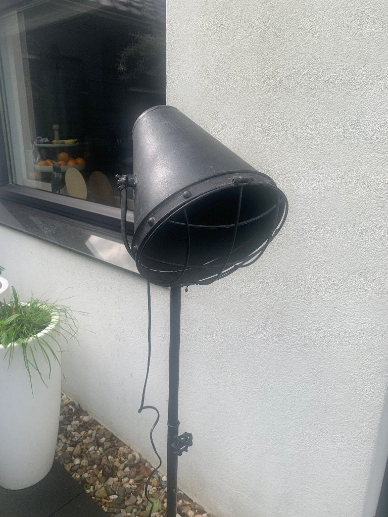 Staande lamp industrieel, Huis en Inrichting, Lampen | Vloerlampen, Ophalen, Zo goed als nieuw, Metaal, 150 tot 200 cm