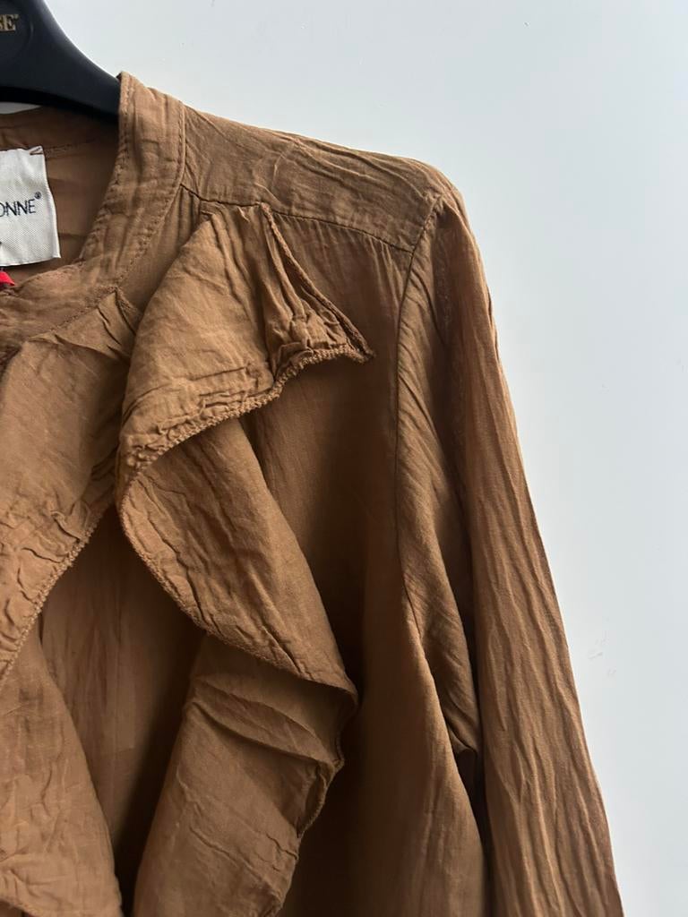 GARCONNE blouse bruin met volants mt TU, Verzenden, Parijs, Nieuw, Garconne