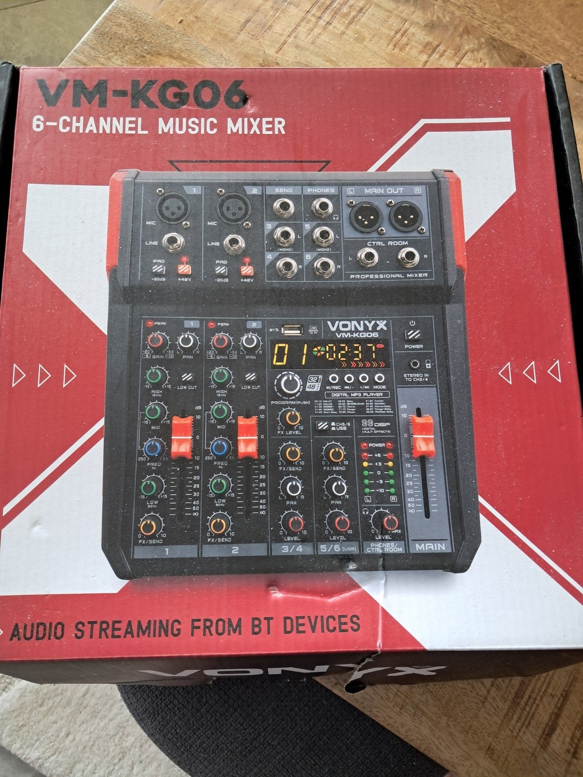 Vonyx VM-KG06 6-kanaals mixer - Zo goed als nieuw, Ophalen of Verzenden, Zo goed als nieuw, Minder dan 5 kanalen, Microfooningang