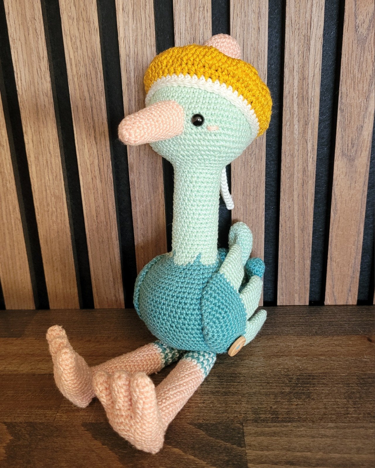 Gehaakte Struisvogel Astrid Knuffel, Ophalen of Verzenden, Nieuw, Haken, Overige typen