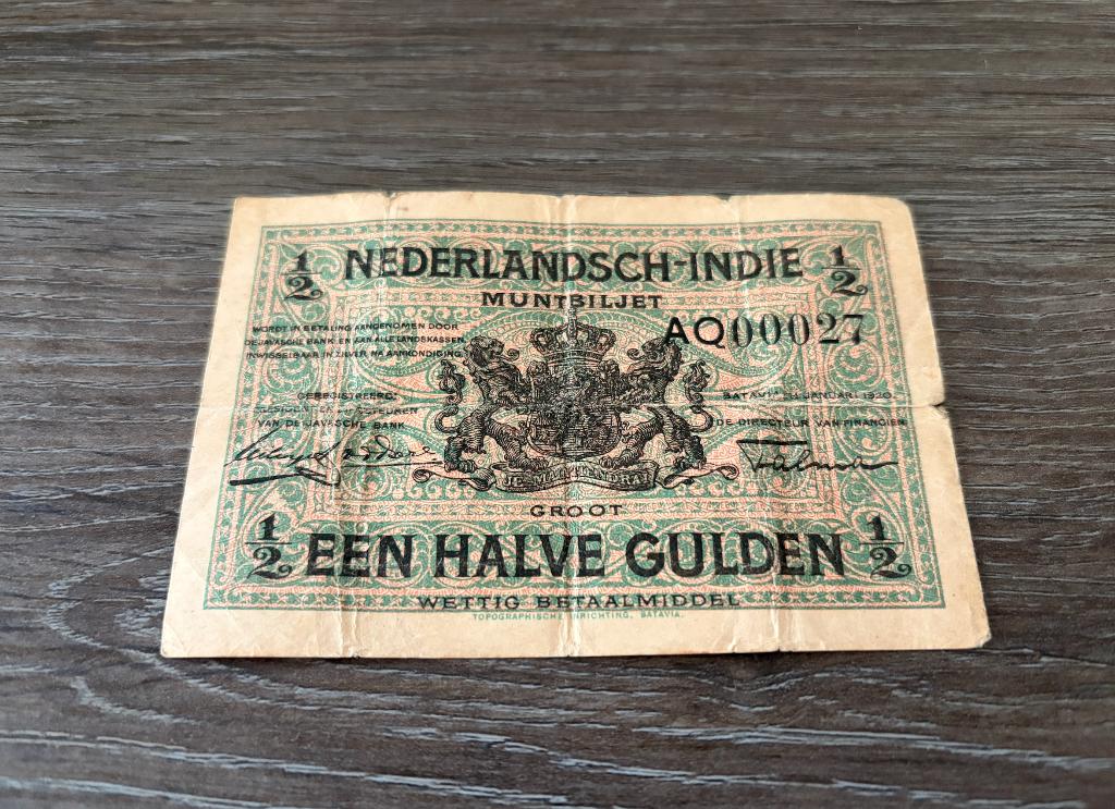 Biljet halve gulden Nederlands-Indië, 1920, Postzegels en Munten, Bankbiljetten | Nederland, Ophalen of Verzenden