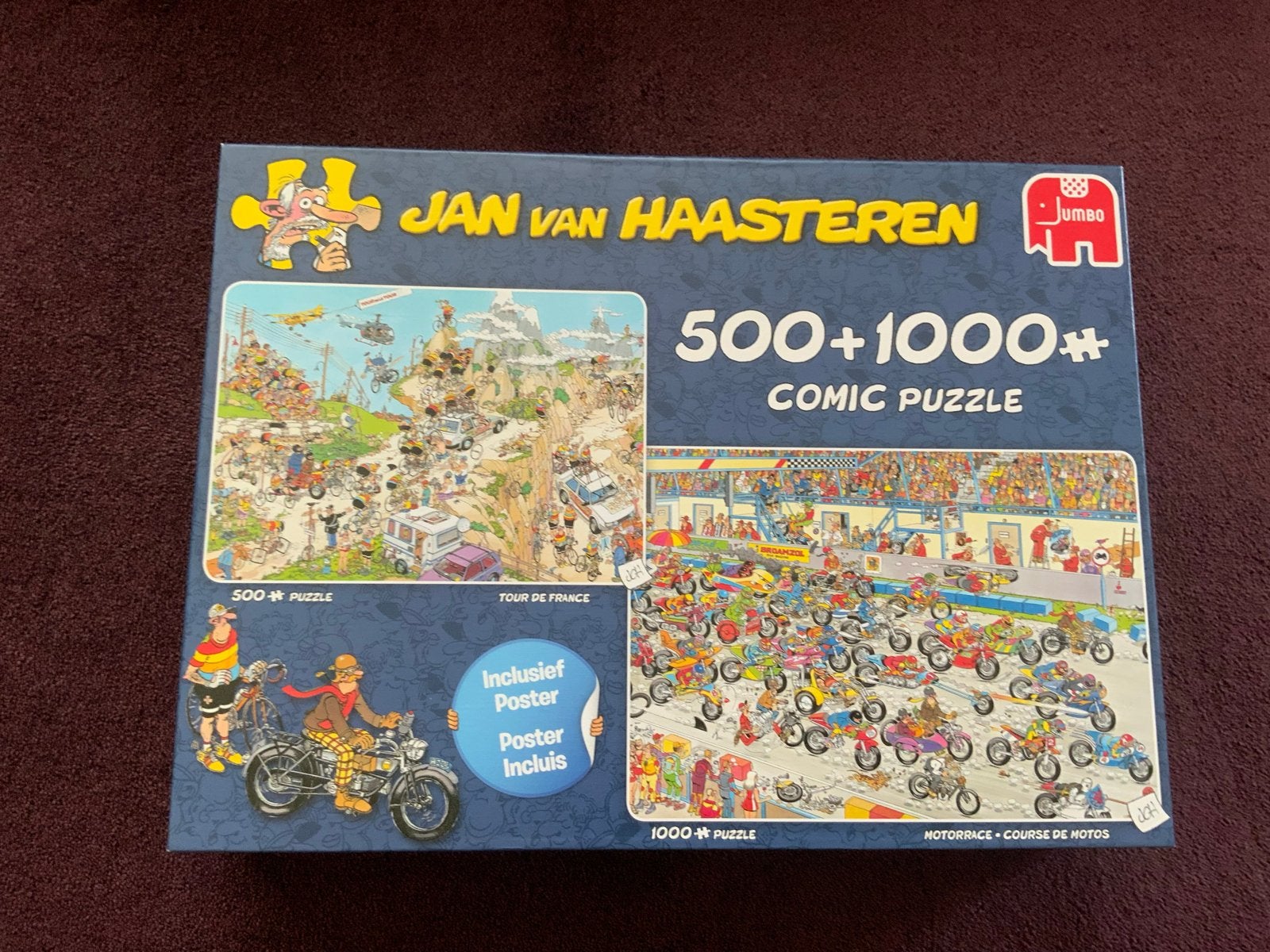 Jan van Haasteren Comic Puzzel 500+1000 stukjes Z.g.a.n., Ophalen of Verzenden, 500 t/m 1500 stukjes, Zo goed als nieuw, Legpuzzel