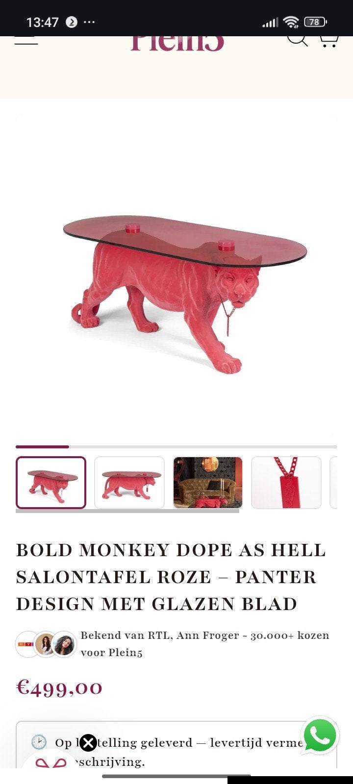 panter rose zonder glasplaat bold monkey, Ophalen