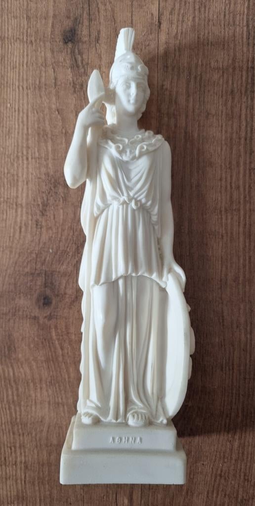 Prachtig Alabaster Beeld Griekse Godin Athena (26cm hoog), Minder dan 20 cm, Ophalen of Verzenden, Gemerkt, Beeld