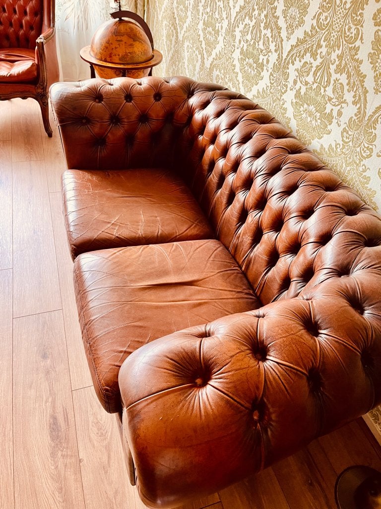 chesterfield bank, Huis en Inrichting, Ophalen, Gebruikt, 150 tot 200 cm, Tweepersoons