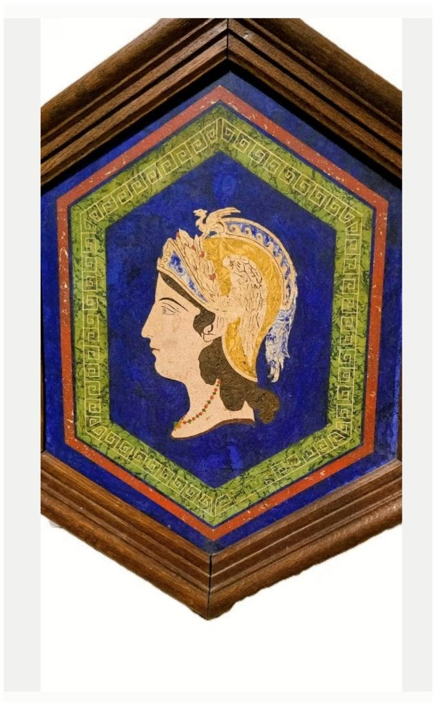 kader met paneel in steen., Antiek en Kunst, Curiosa en Brocante, Ophalen of Verzenden