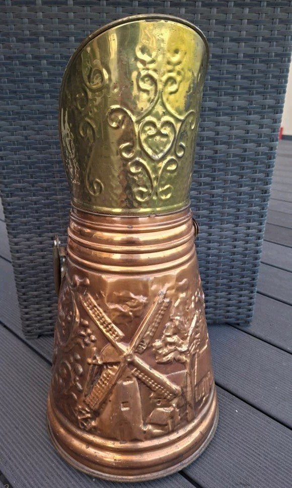 Vintage Koperen Kolenemmer / paraplubak, Ophalen of Verzenden