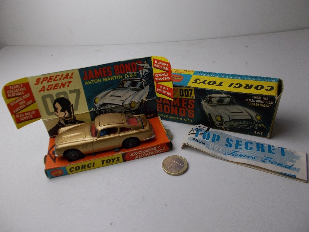 1965 Corgi Toys 261 ASTON MARTIN DB5 JAMES BOND+DOOSJES! -D-, Hobby en Vrije tijd, Ophalen of Verzenden, Zo goed als nieuw, Auto