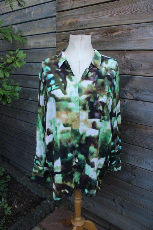 Blouse groen/ bruin Frapp mt XXL Vaste prijs, Frapp, Maat 46/48 (XL) of groter, Ophalen of Verzenden, Zo goed als nieuw