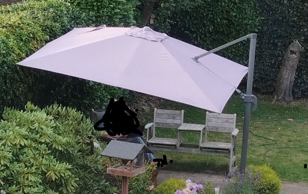 Zweefparasol draaibaar en kantelbaar. Platinum T² 3x3m, Tuin en Terras, Ophalen, Gebruikt, Kantelbaar, 2 tot 3 meter