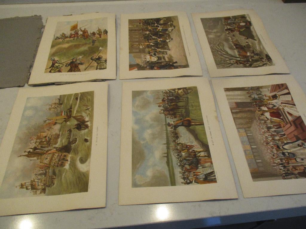 18 platen litho s getekend door Isings vd schoolplaten, Gebruikt, Ophalen of Verzenden, 1940 tot 1960, Prent