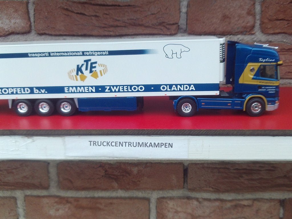 Tekno  Scania  4  serie  van  Kropfeld., Hobby en Vrije tijd, Modelauto's | 1:50, Ophalen of Verzenden, Zo goed als nieuw, Bus of Vrachtwagen