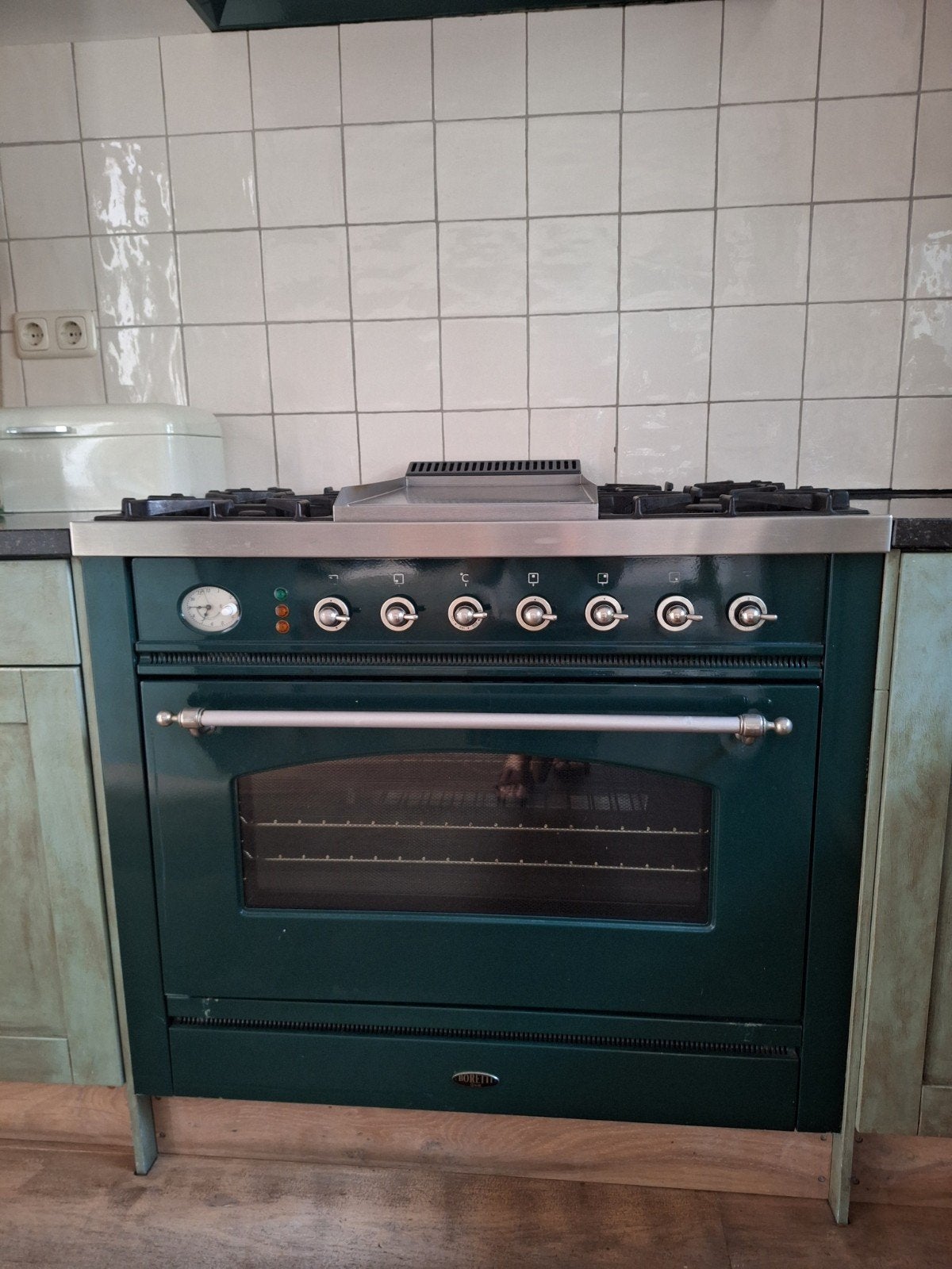 Boretti fornuis met bijpassende afzuigkap, Ophalen, Gebruikt, 60 cm of meer, Gas