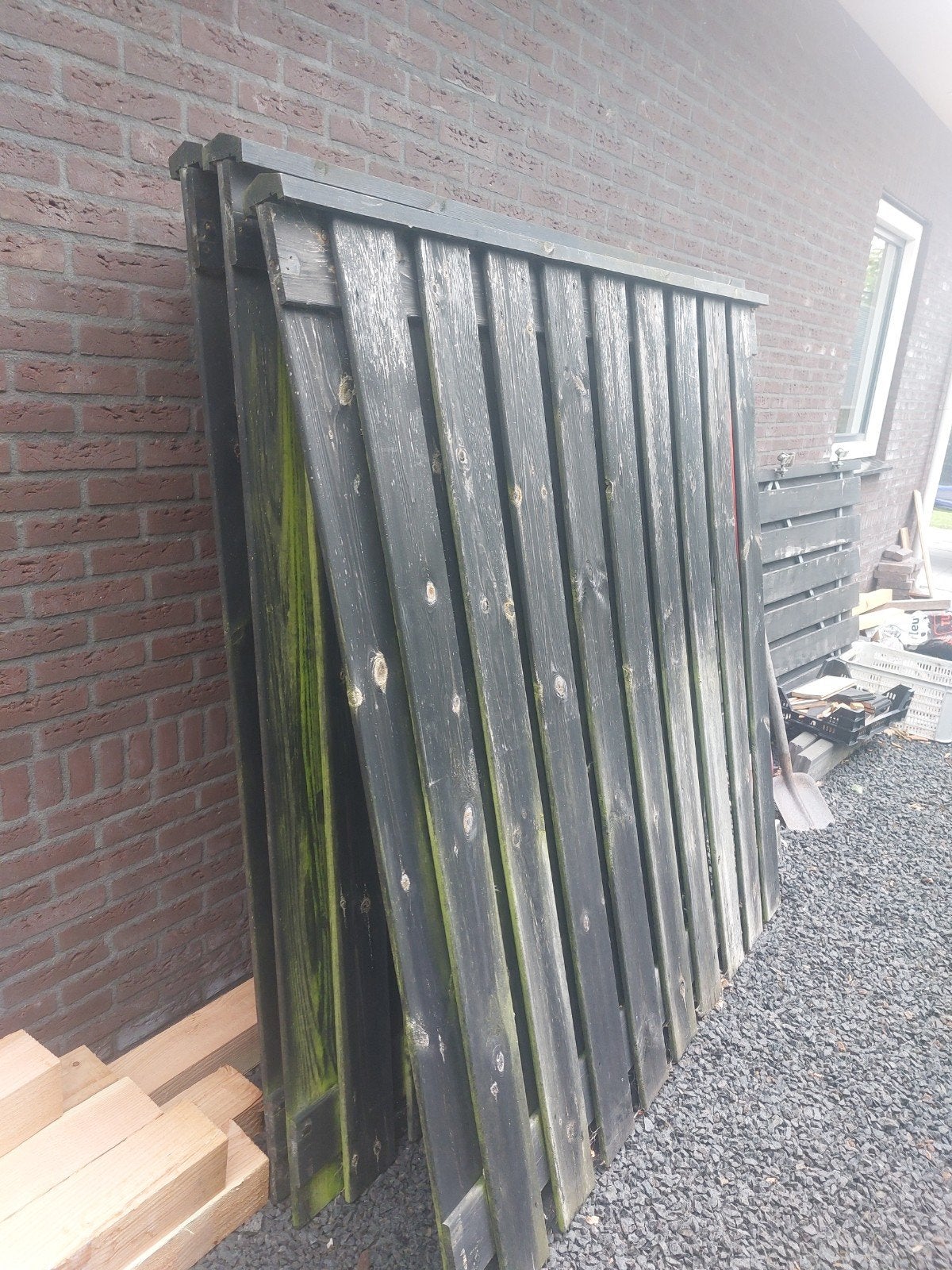 Zwarte schuttingen, Tuin en Terras, Schuttingen, Ophalen of Verzenden, Hout, Minder dan 3 meter, 1 tot 2 meter