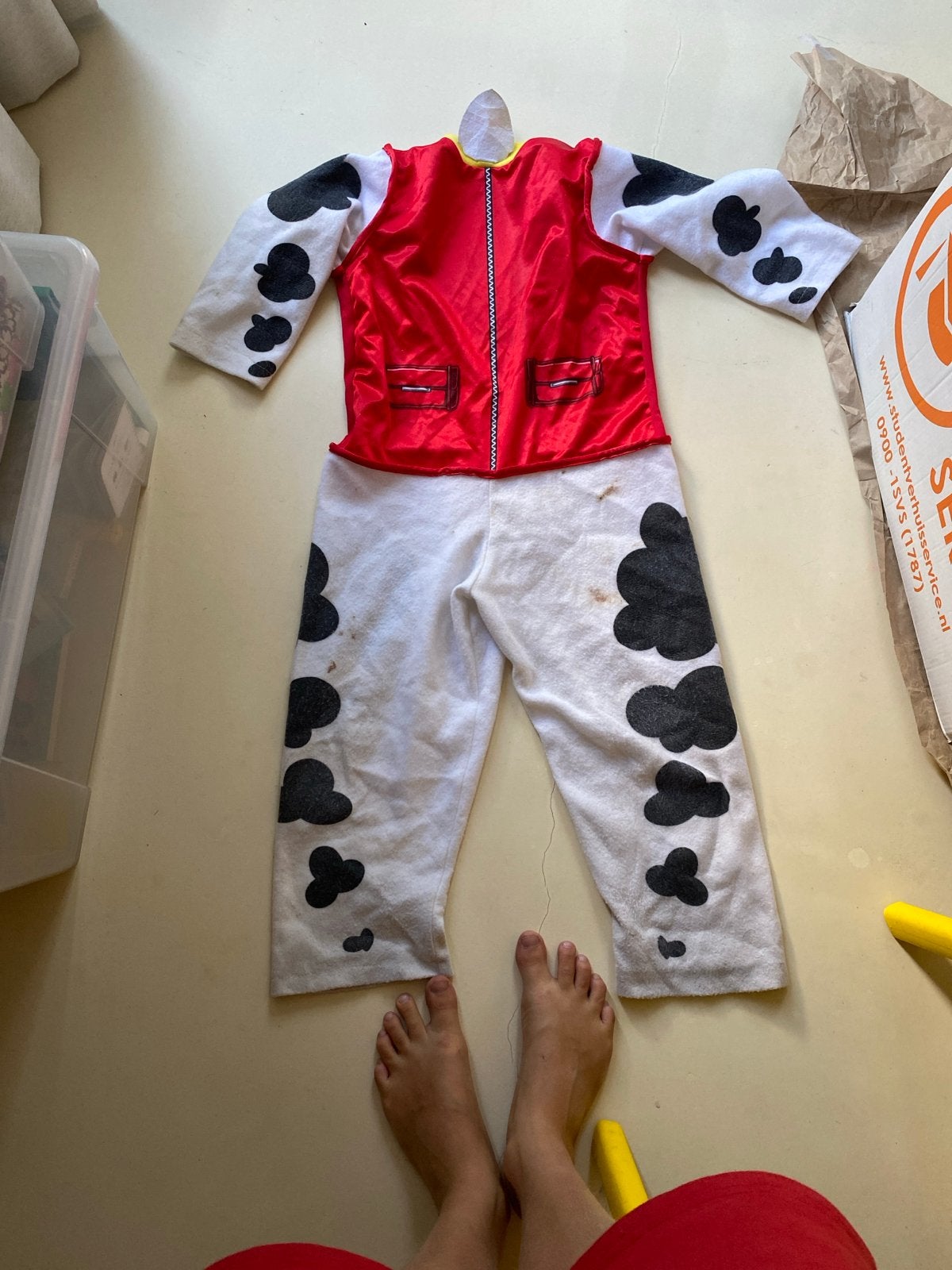 Paw Patrol Marshall kostuum met hoed en tas, Kinderen en Baby's, Carnavalskleding en Verkleedspullen, Ophalen of Verzenden, Gebruikt