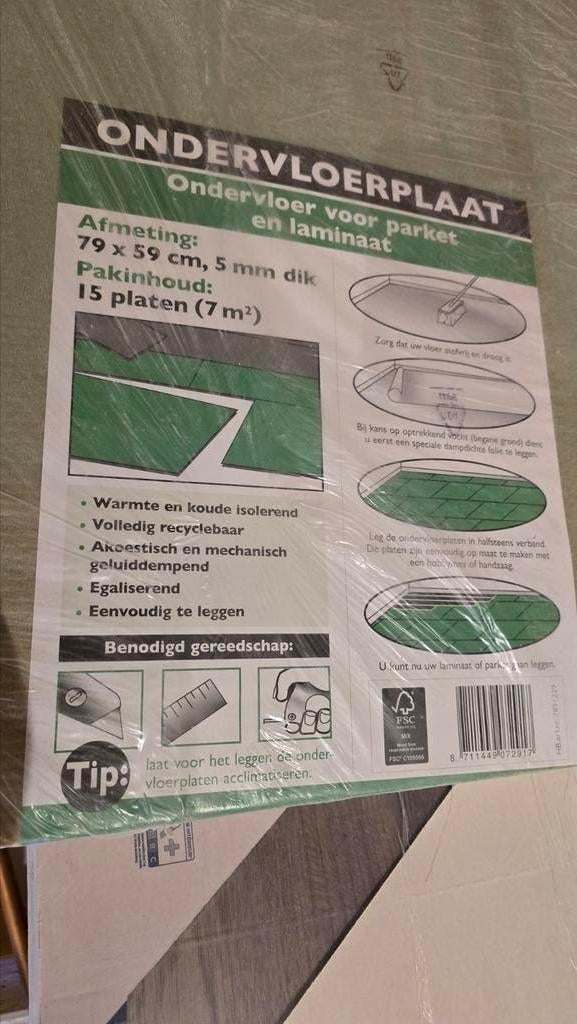 Ondervloerplaten 5 pakken (1 geopend), Overige materialen, 30 cm of meer, 50 tot 150 cm, Overige typen