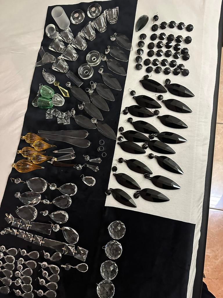 Diverse kristallen/glas ondelen voor kroonluchter reparatie, Ophalen of Verzenden
