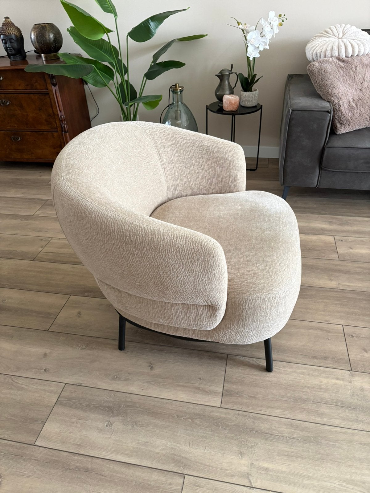 Leuke fauteuil crèmekleurig te koop, Huis en Inrichting, Fauteuils, Ophalen, 75 tot 100 cm, Zo goed als nieuw, 75 tot 100 cm