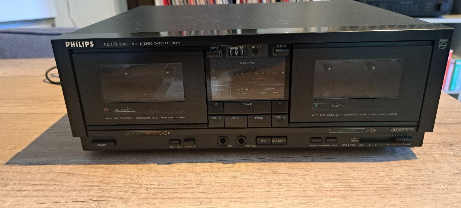 Philips FC772 Dubbel Cassettedeck - Uitstekende Staat, Ophalen, Dubbel, Philips, High speed dubbing