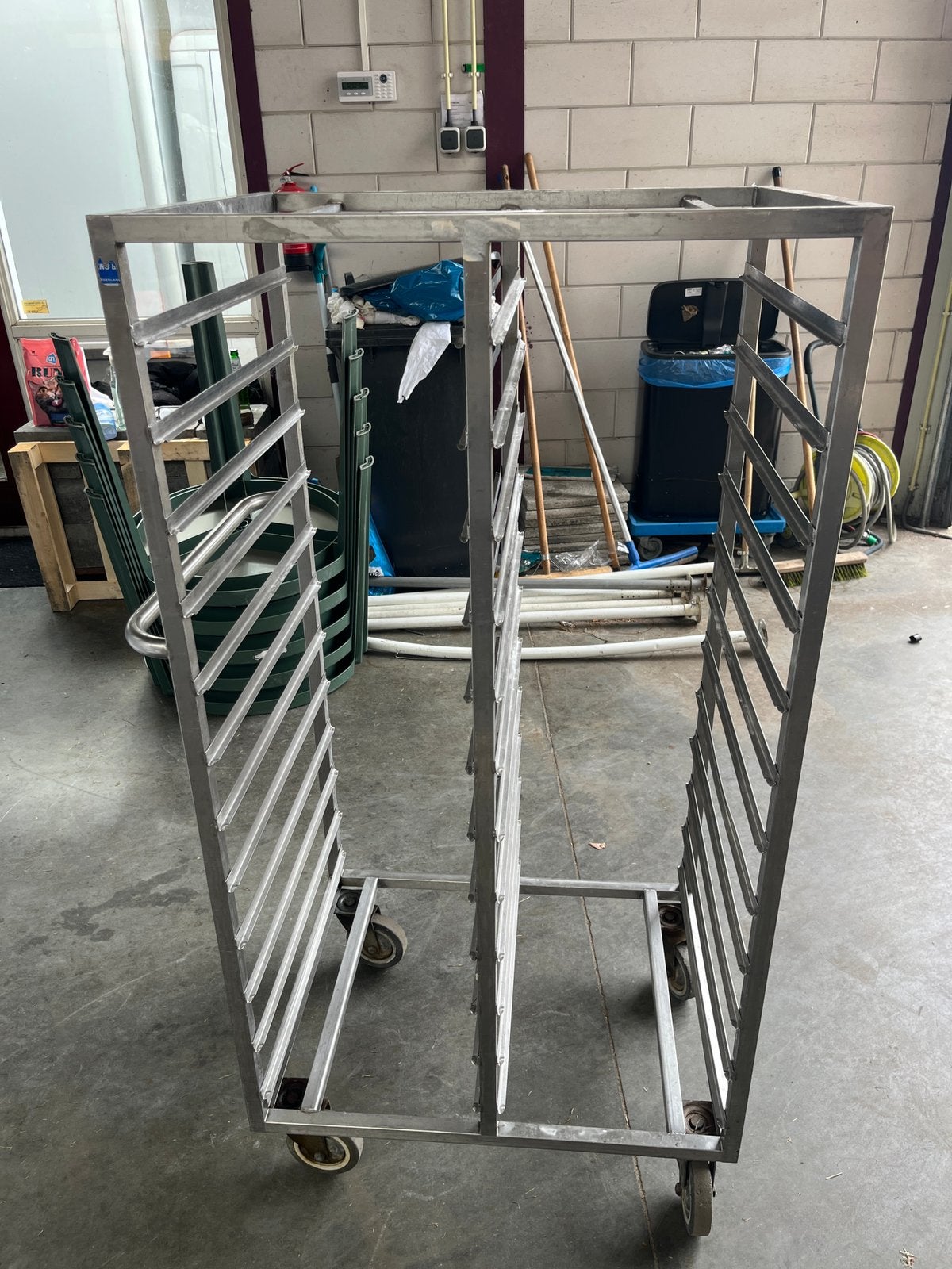 Rvs regaalwagen gastronorm, 100 liter of meer, Ophalen, Zo goed als nieuw, Transportkar