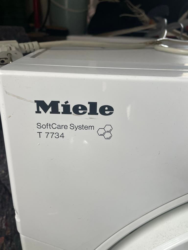 Goed werkende Miele droger – SoftCare System T 7734, Witgoed en Apparatuur, Wasdrogers, Gebruikt, Luchtafvoer, Voorlader, 6 tot 8 kg