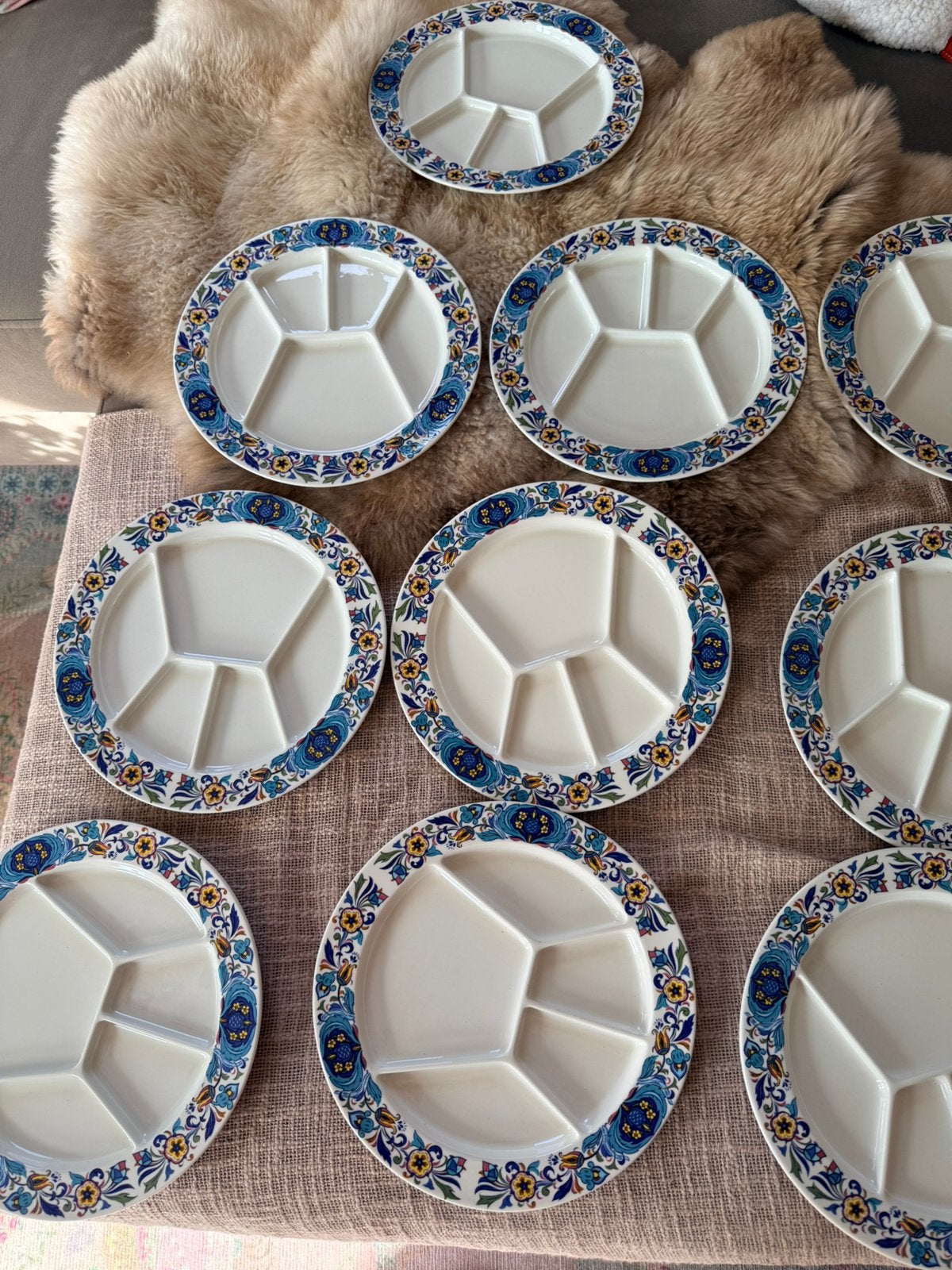 Villeroy&Boch  Izmir 10xvakjes borden uit 1973, Ophalen, Zo goed als nieuw, Porselein, Bord of Schaal