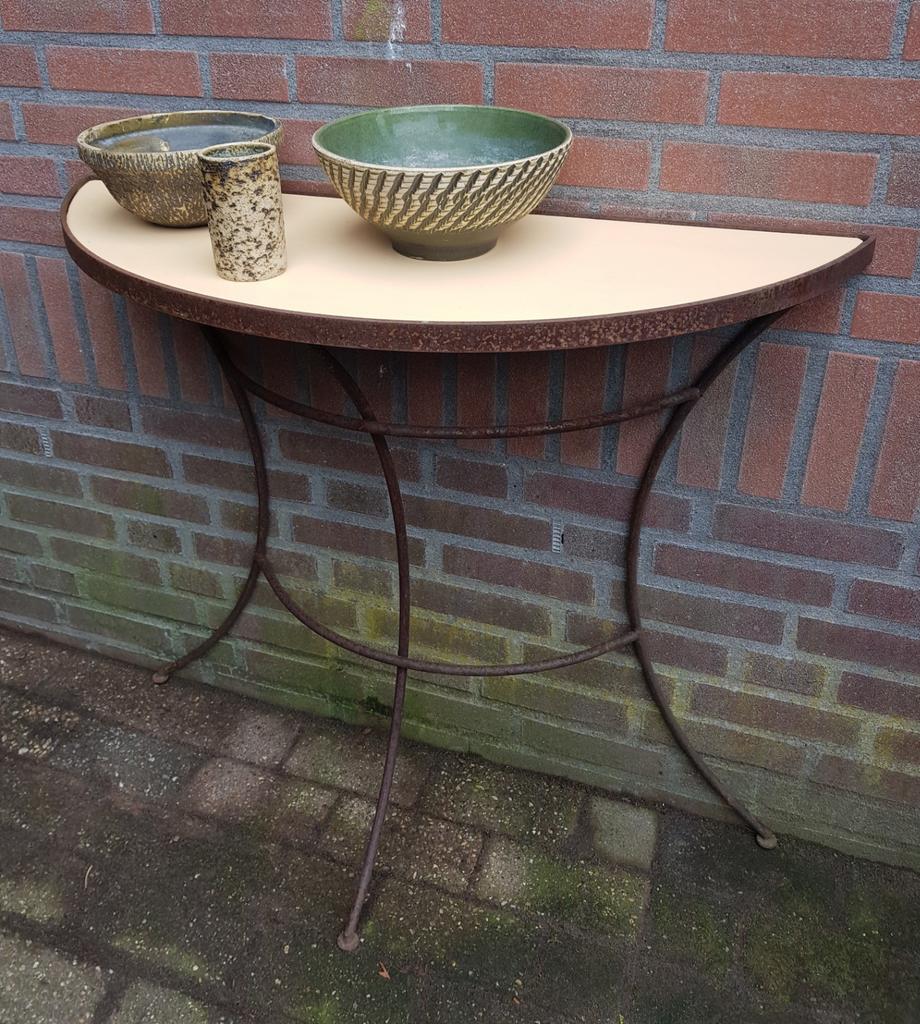 Brocante smeedijzeren site tafel., Ophalen