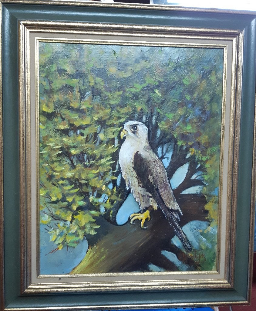 Valk, Marcel Quintijn (Zottegem-Belgie) - Valk, Ophalen, Paneel, Realistisch, Dieren