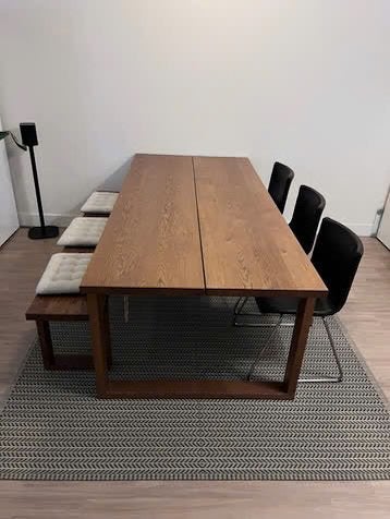 MÖRBYLÅNGA Tafel, eikenfineer bruin gelazuurd, 220x100 cm, Huis en Inrichting, Ophalen