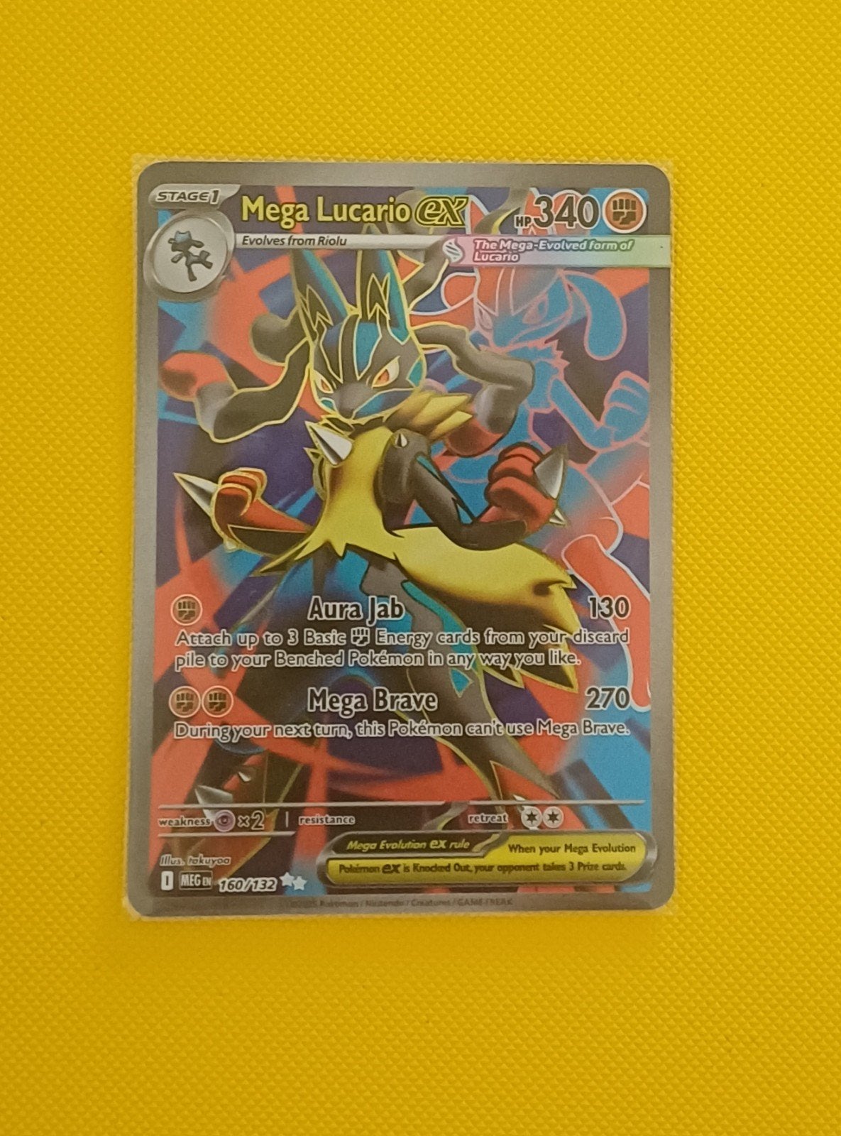 Mega Lucario EX 160/132 Pokemon Kaart, Ophalen of Verzenden, Zo goed als nieuw, Losse kaart
