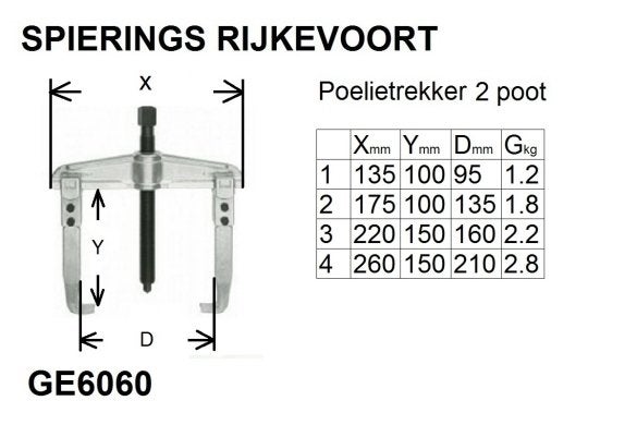 Poelietrekker 2 poot spierings gear puller klein tot groot, Niet ingevuld, Niet ingevuld, Nieuw, Ophalen of Verzenden