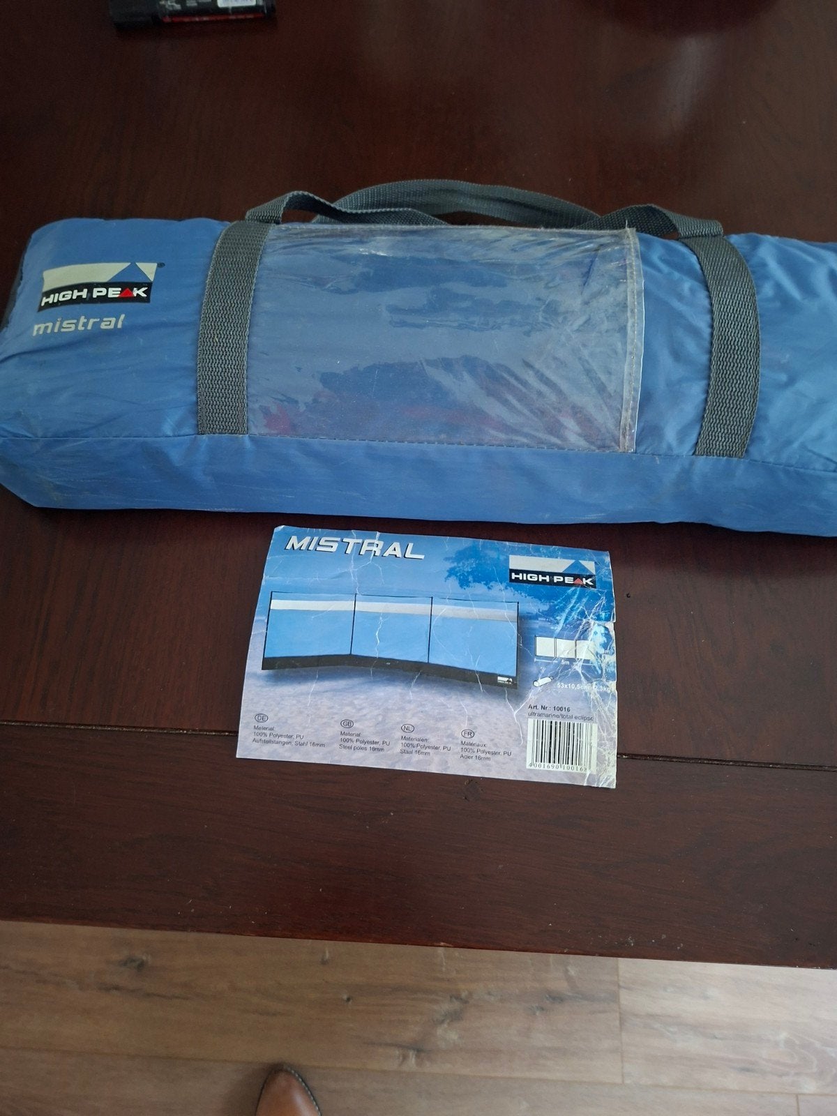 High Peak Mistral windscherm 5 meter - Compleet in tas, Ophalen of Verzenden, Zo goed als nieuw