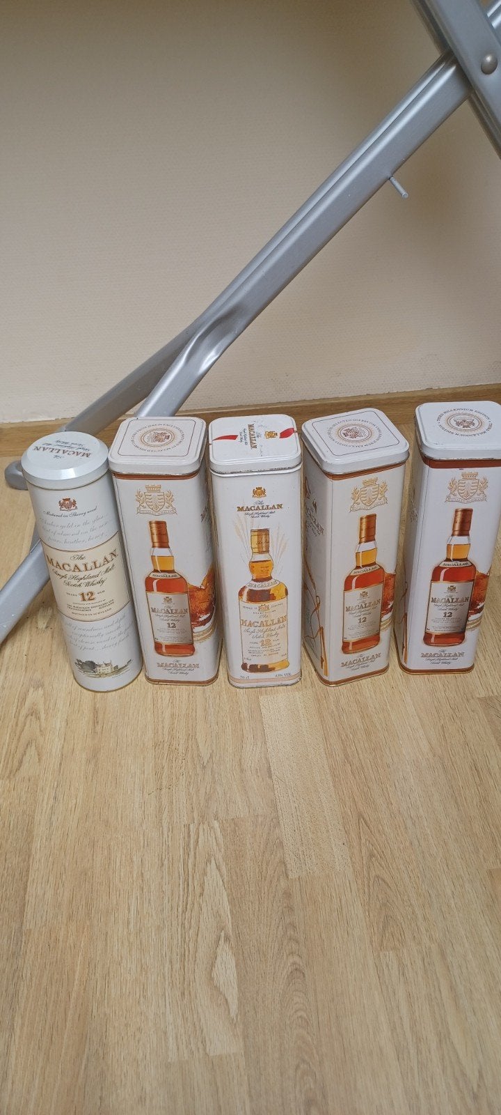 Macallan 12 Whisky Blikken - Set van 5, Ophalen of Verzenden