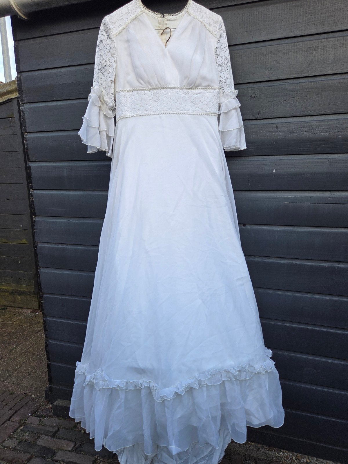 vintage trouwjurk met hoepelrok, Ophalen of Verzenden, Dames