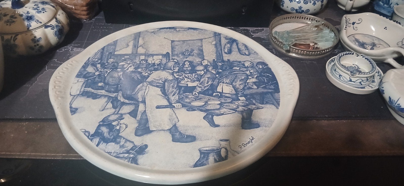 Delfts Blauw Schalen met Brueghel en Hollandse Taferelen, Antiek en Kunst, Ophalen