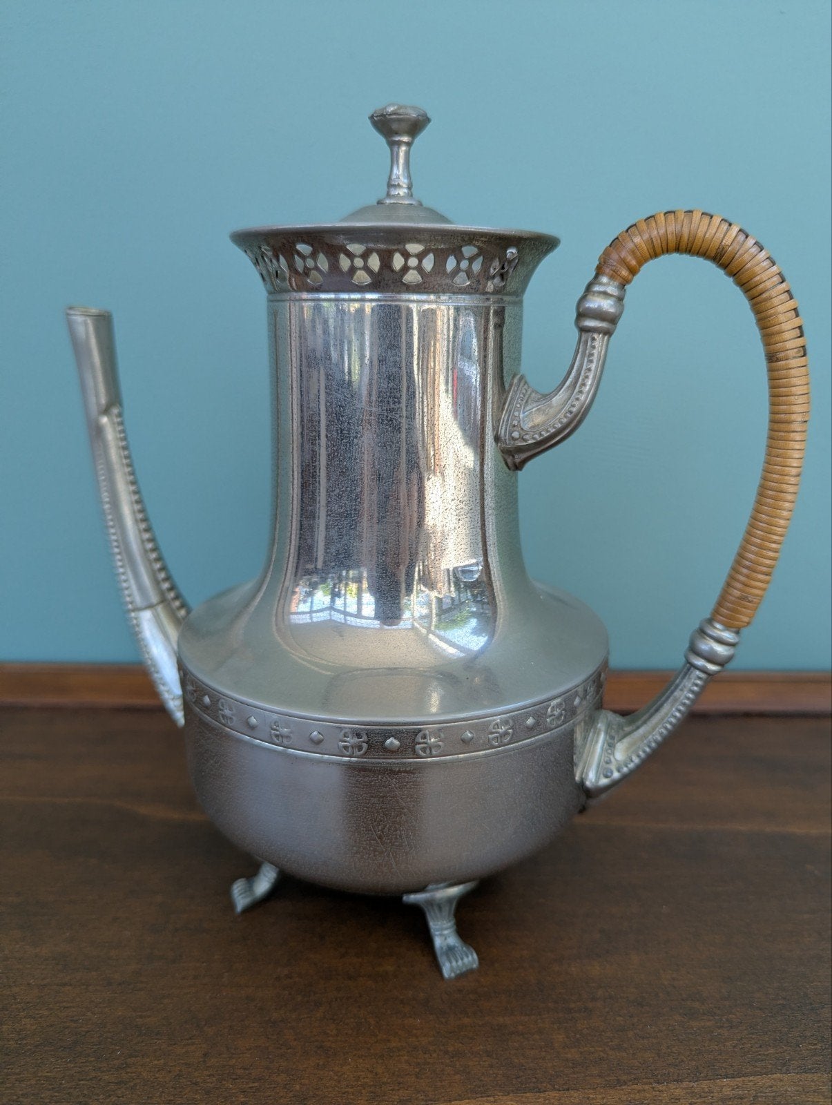 Antieke Tinnen Koffiepot / Theepot  RIO Tiel (Art Deco), Ophalen of Verzenden