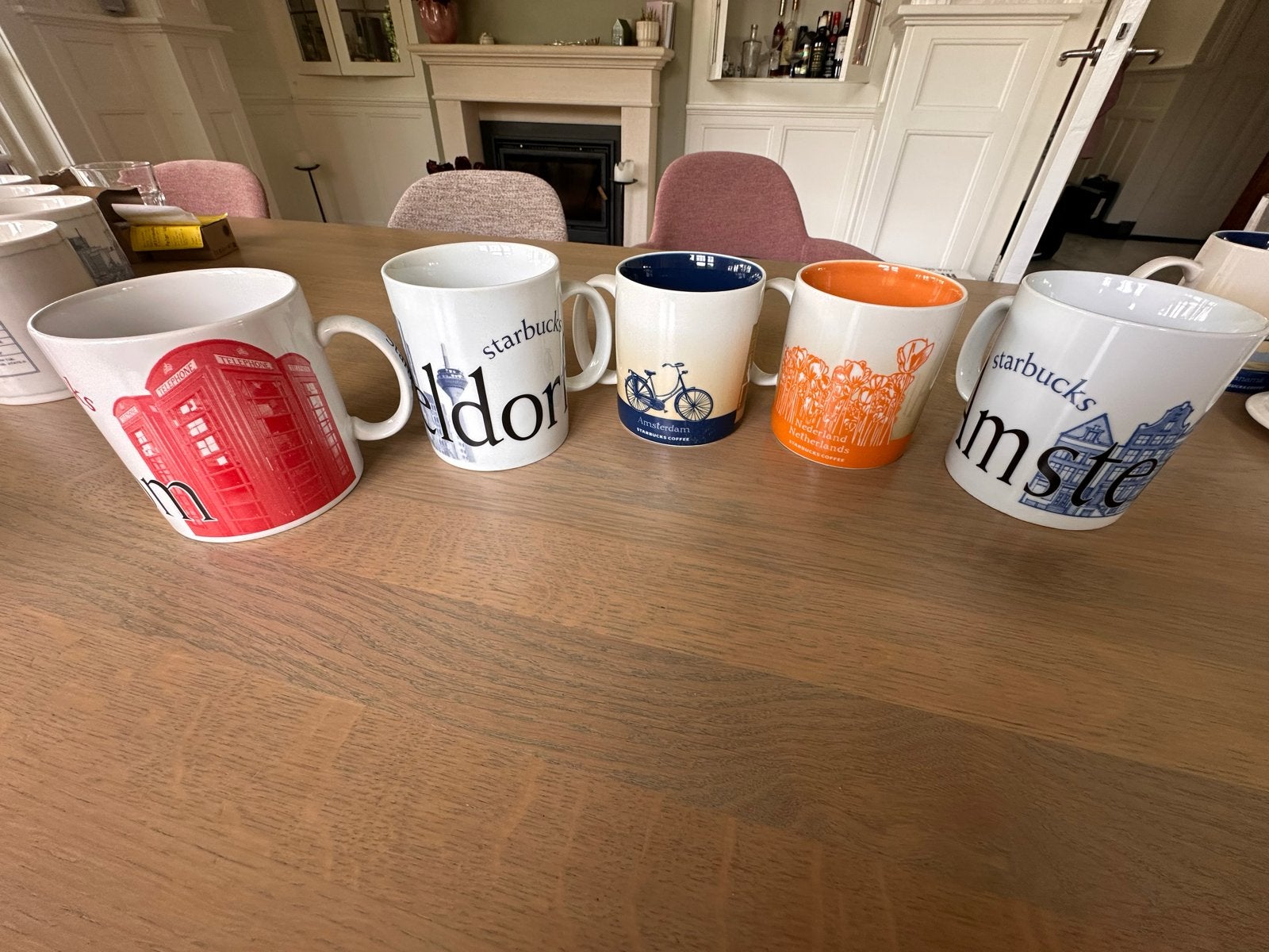 Starbucks City Mugs - London, Düsseldorf, Amsterdam, Netherl, Keramiek, Zo goed als nieuw, Starbucks, Modern