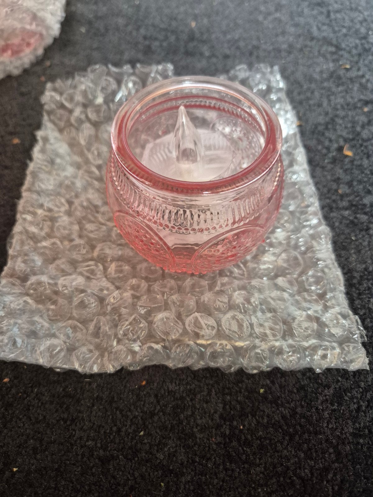 10x Roze glazen waxinelichthouder met LED kaarsje, Overige merken, Waxinelichthouder, Ophalen of Verzenden, Roze