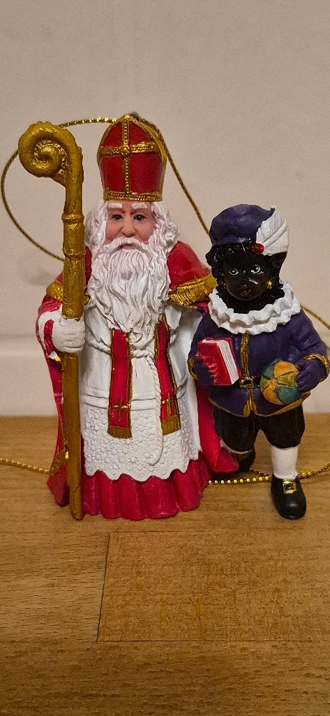 vintage sinterklaas en zwarte piet hanger ., Diversen, Ophalen of Verzenden