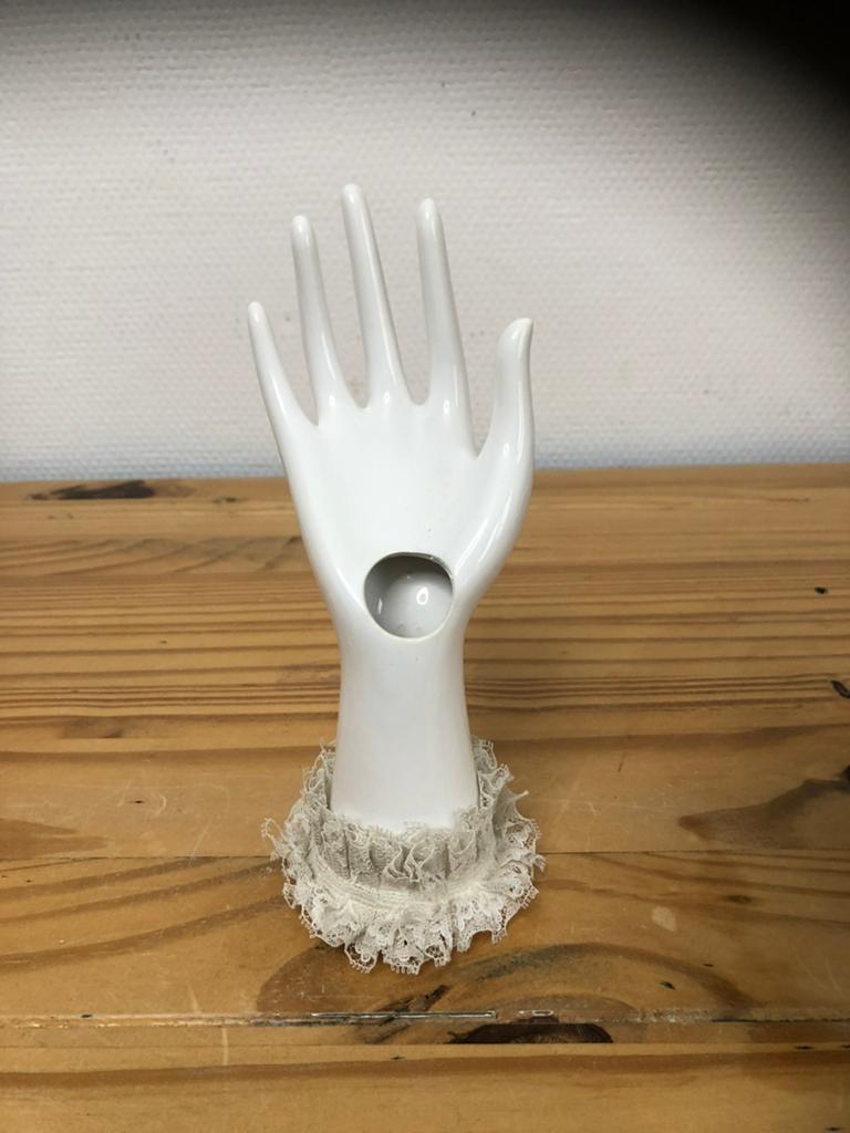 Vintage Porseleinen Hand Sieradenhouder, Ophalen of Verzenden