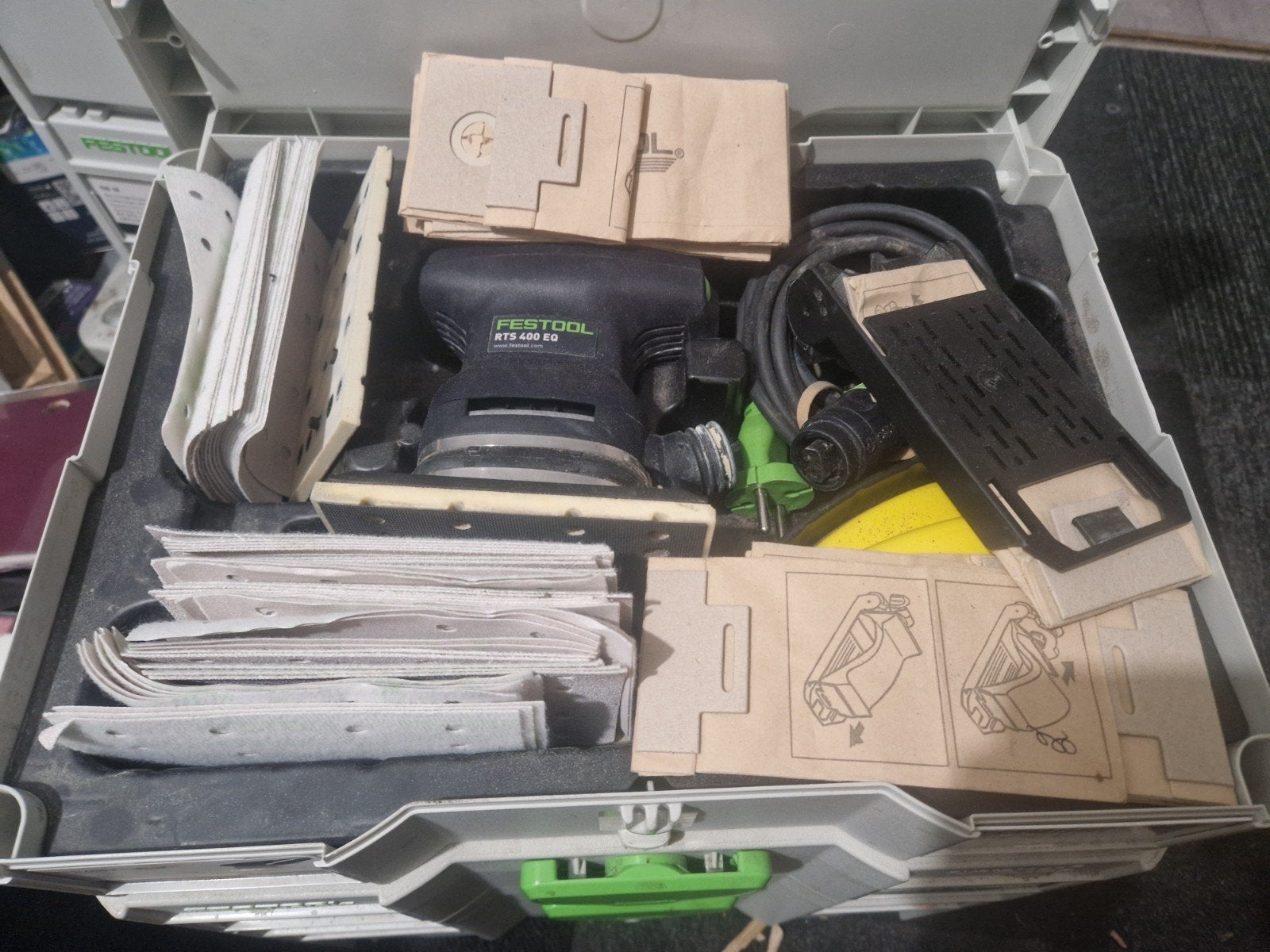 Festool Vlakschuurmachine RTS 400 EQ-Plus met koffer, Ophalen of Verzenden, Gebruikt, Vlakschuurmachine