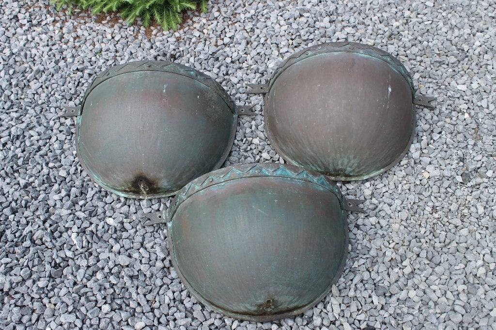 bloembakken koper 3 stuks, Gebruikt, Minder dan 30 cm, Minder dan 60 cm, Ophalen of Verzenden