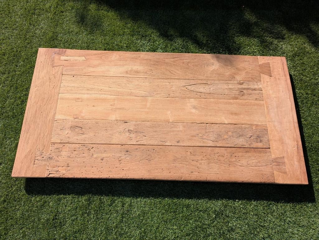 Teak houten tafelblad (zonder onderstel), Ophalen, Gebruikt, 50 tot 100 cm, 150 tot 200 cm