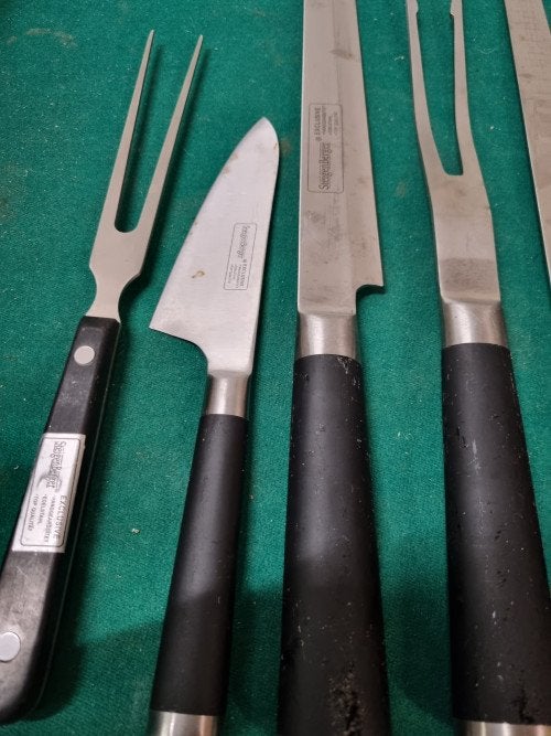 messen set en vlees vorken, Huis en Inrichting, Keuken | Bestek, Ophalen of Verzenden, 'T Olde Gre-j, Info@toldegrej.nl, Endepoelstraat 20f Didam