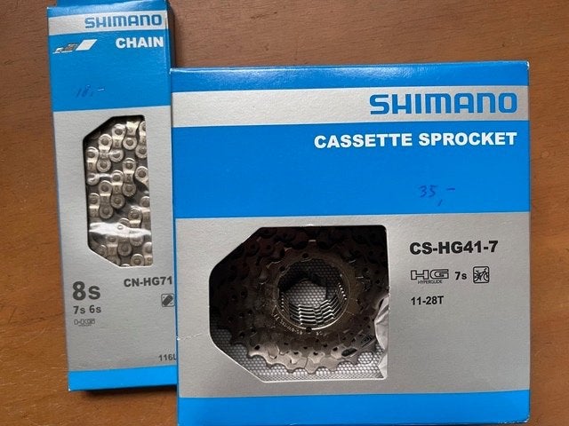 Shimano 7S cassette en ketting, Fietsen en Brommers, Ophalen of Verzenden, Nieuw, Overige merken