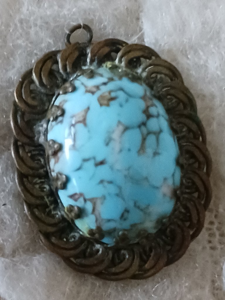 Kettinghanger met mooie steen, Ophalen of Verzenden, Blauw, Steen of Mineraal
