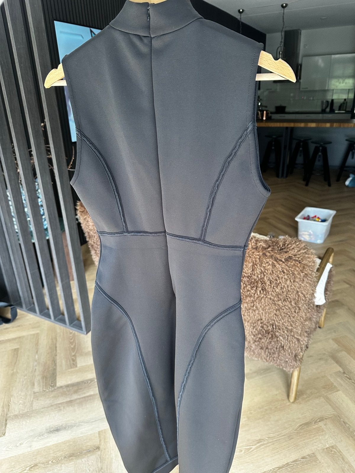 St Studio Prachtige Bodycon Jurk Scuba Stof Maat XS/S, Kleding | Dames, Zwart, Ophalen of Verzenden, Maat 34 (XS) of kleiner, Gedragen
