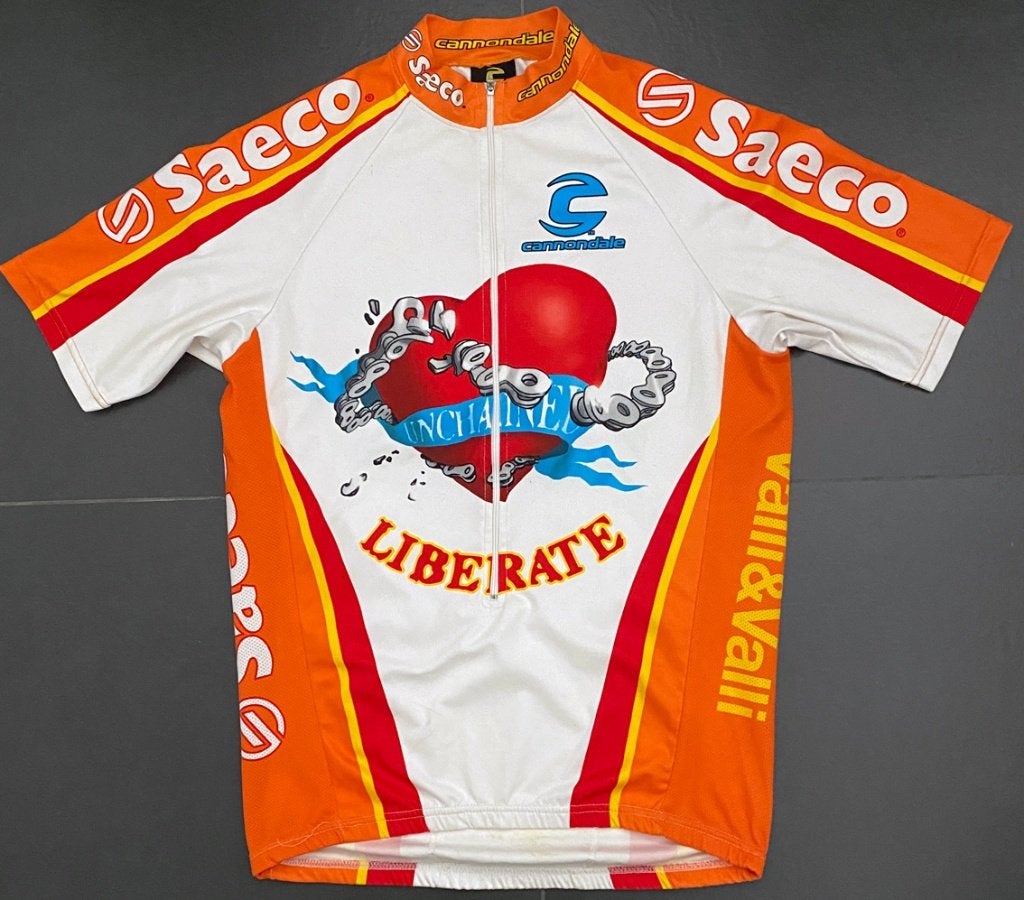 Wielershirt SAECO – CANNONDALE – Unchained – Liberate 98/99, Ophalen of Verzenden, Overige typen